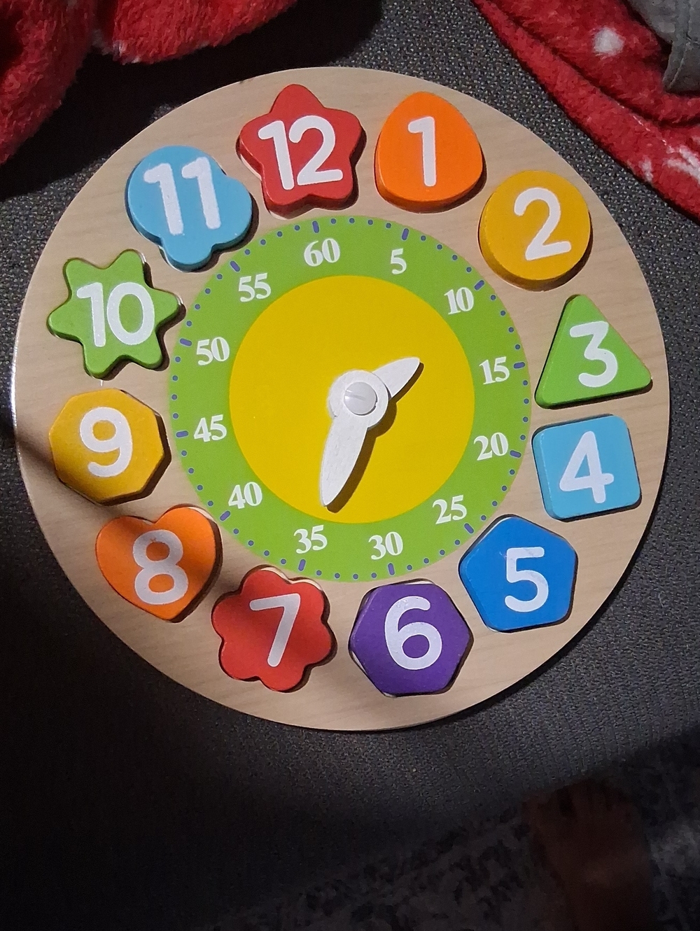 Wooden Colorful Number Clock Puzzle for Kids - Learning Toy